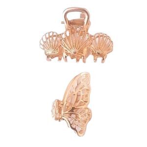 Gold Metal Hair Claw Butterfly Clip Accessory